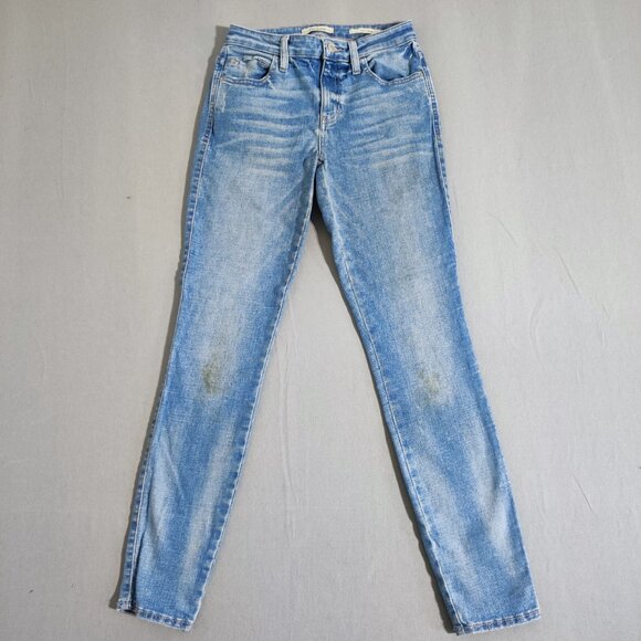 Guess Jeans women's size 26X29 hard washed denim blue sexy curve skinny mid rise - Picture 1 of 14
